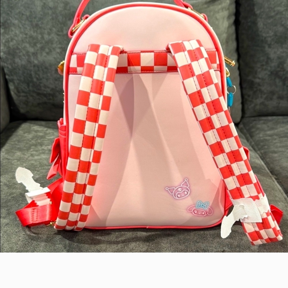 My Melody Kawaii Loungefly Backpack and Accessories Set - Picture 9 of 14